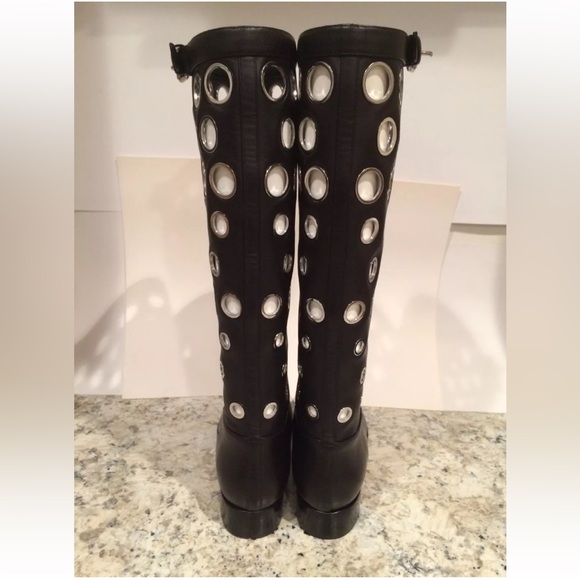 Christian Louboutin apollobotta grommet riding boots knee high black 37/6.5 - Picture 8 of 12